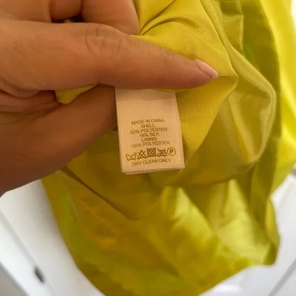 Kate Spade Structured Silk Neon Yellow Mini Dress - 2 - Picture 8 of 10